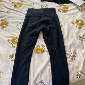 Lululemon size six black leggings so comfy have lots of stretch!